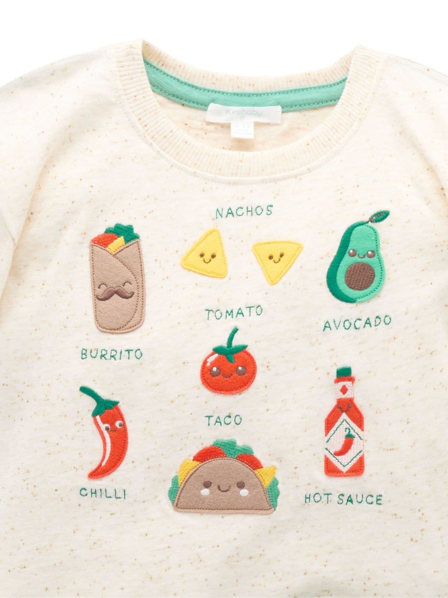 Purebaby Green Small Bites T-Shirt and Shorts Set image 3