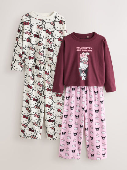 Burgundy Red Hello Kitty and Friends Wide Leg Pyjamas 2 Pack (3-16yrs) - image 1
