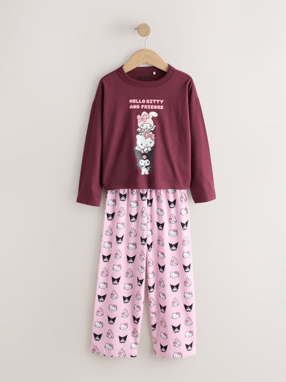Burgundy Red Hello Kitty and Friends Wide Leg Pyjamas 2 Pack (3-16yrs) - image 2