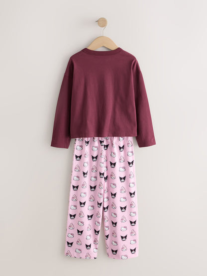 Burgundy Red Hello Kitty and Friends Wide Leg Pyjamas 2 Pack (3-16yrs) - image 3