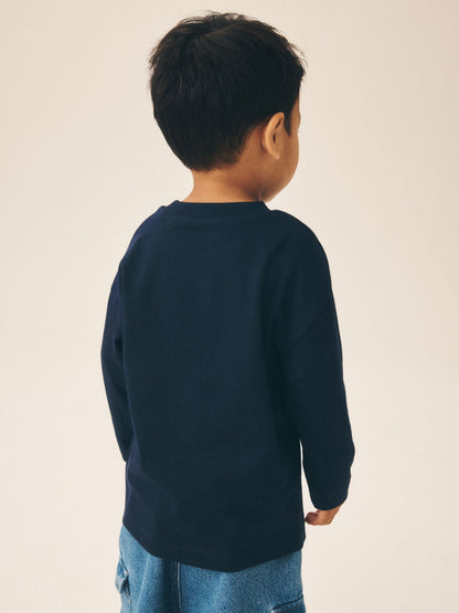 Dsiney Kidz - Navy on the good list Slogan Long Sleeve Christmas T-Shirt (3mths-7yrs) image 3