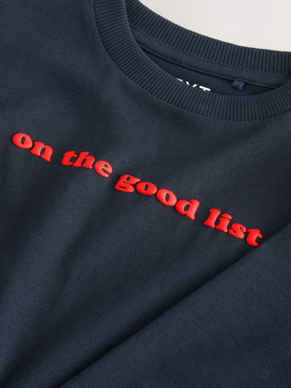 Dsiney Kidz - Navy on the good list Slogan Long Sleeve Christmas T-Shirt (3mths-7yrs) image 7