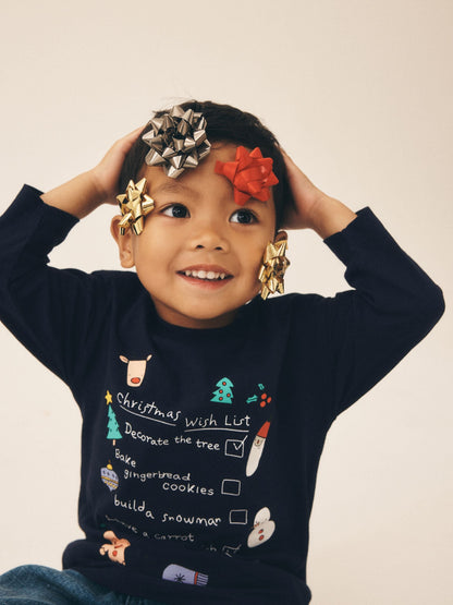 Dsiney Kidz - Navy Christmas Wish List Long Sleeve Christmas T-Shirt (3mths-7yrs) image 6