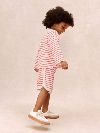 The White Company Red Cotton Little Surfer Top & Shorts Set image 4