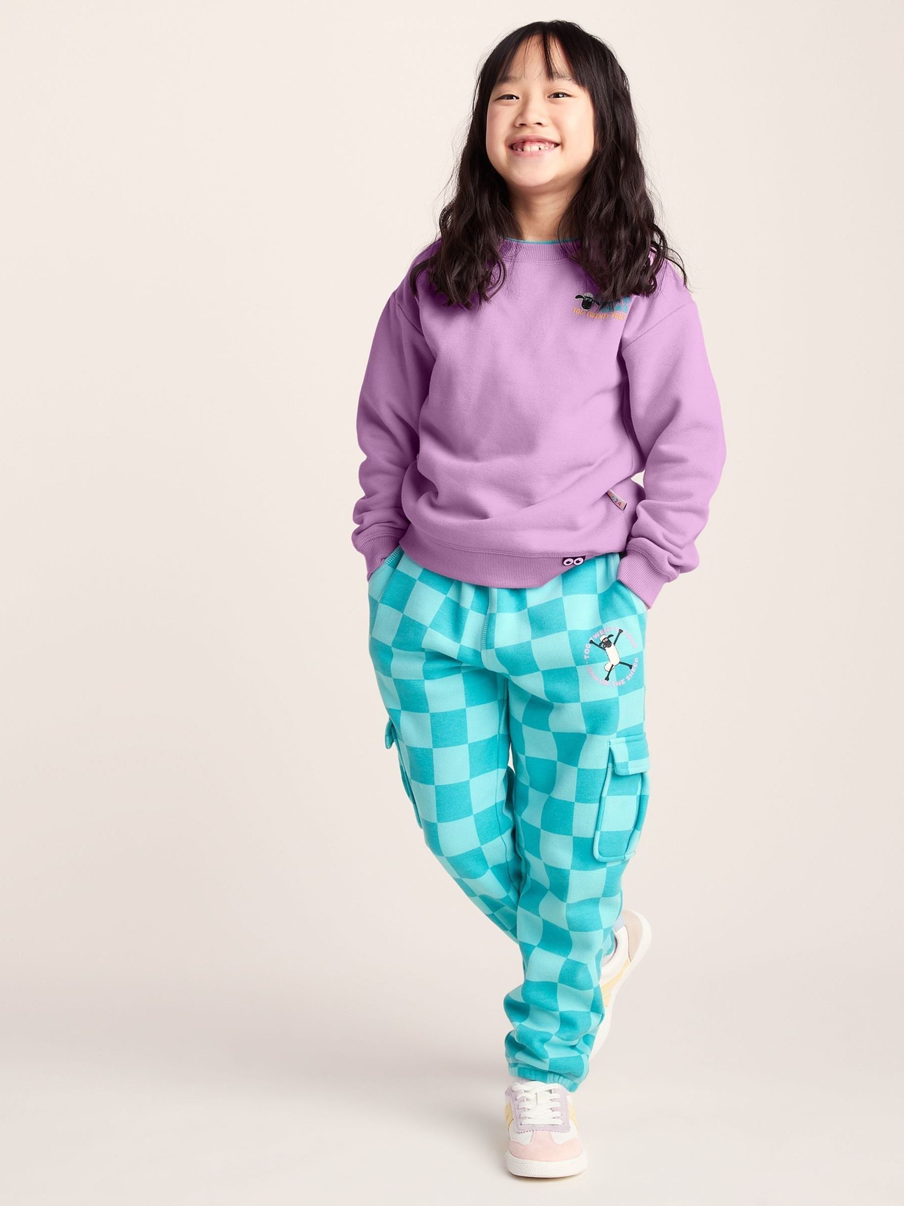 Dsiney Kidz - Tog 24 Purple Montadale Kids Shaun The Sheep Crew Sweat Top image 2
