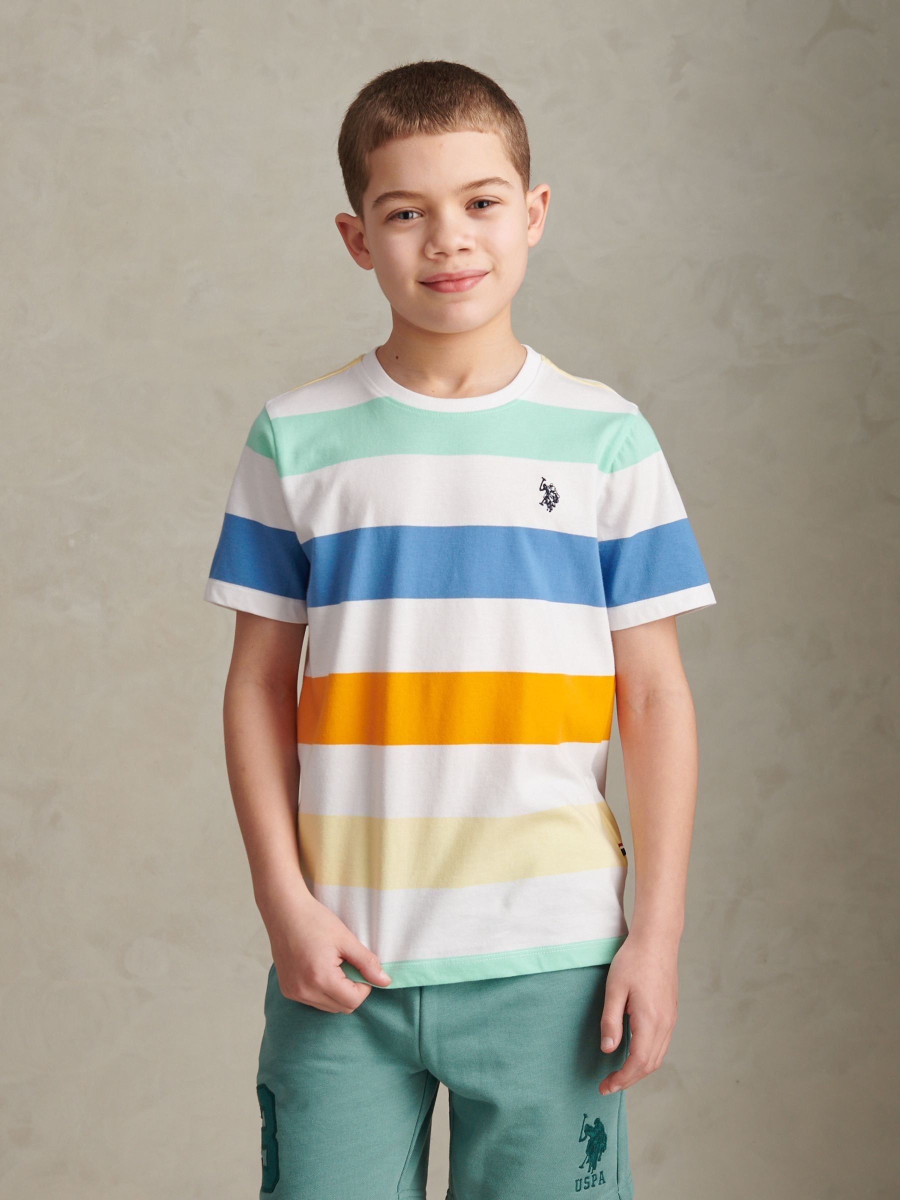 Dsiney Kidz - U.S. Polo Assn White Block Stripe T-Shirt image 1