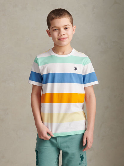 Dsiney Kidz - U.S. Polo Assn White Block Stripe T-Shirt image 1
