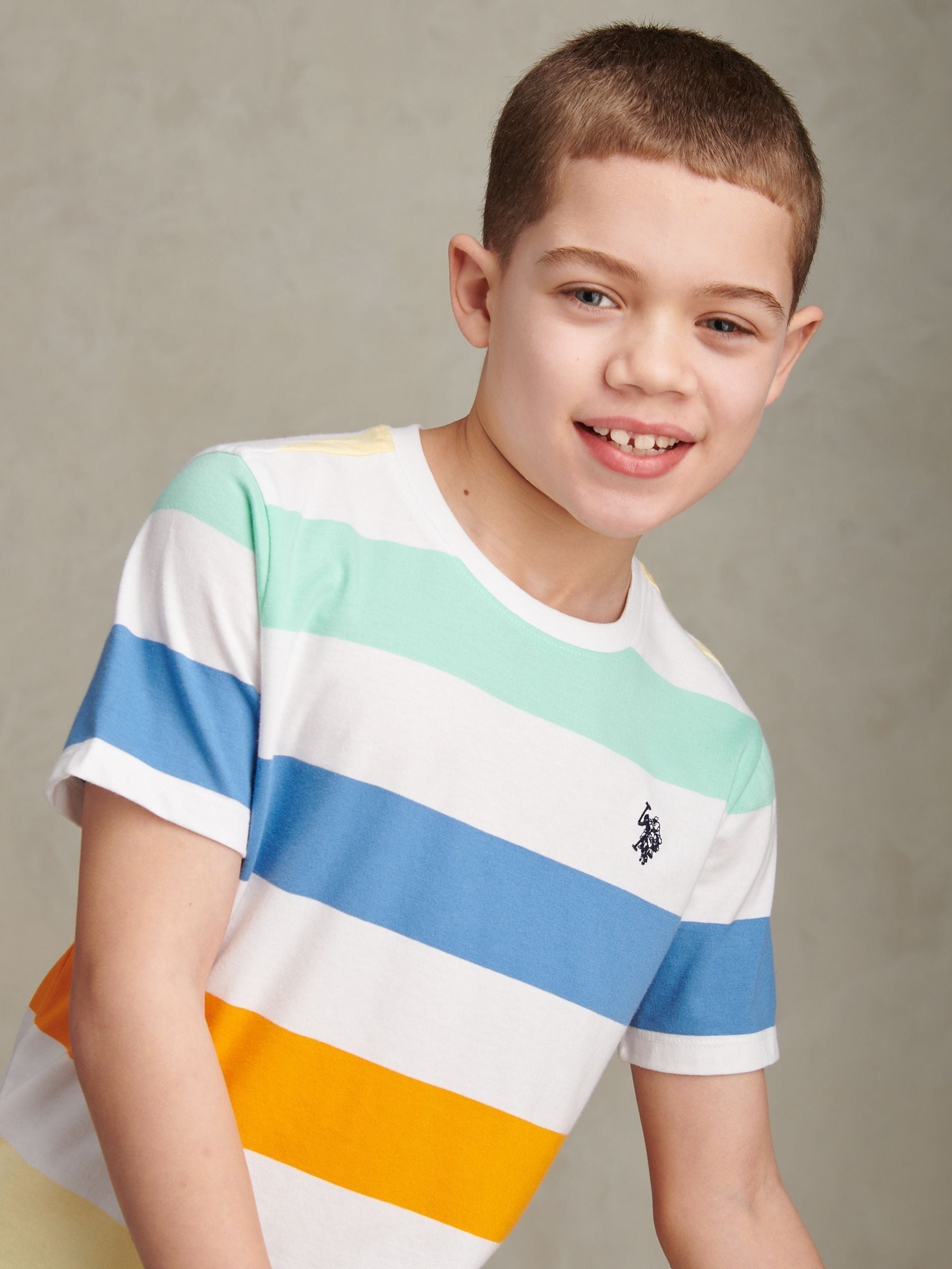 Dsiney Kidz - U.S. Polo Assn White Block Stripe T-Shirt image 2