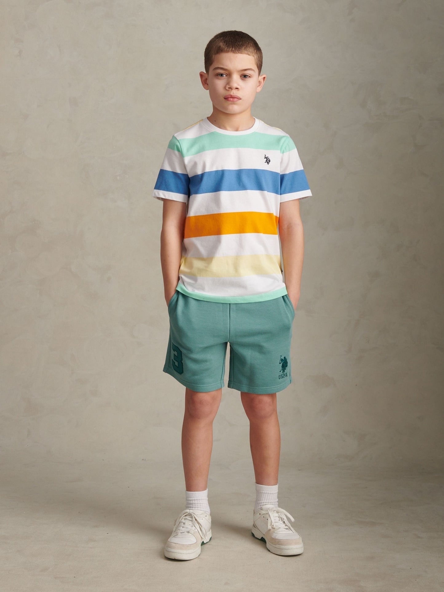 Dsiney Kidz - U.S. Polo Assn White Block Stripe T-Shirt image 3