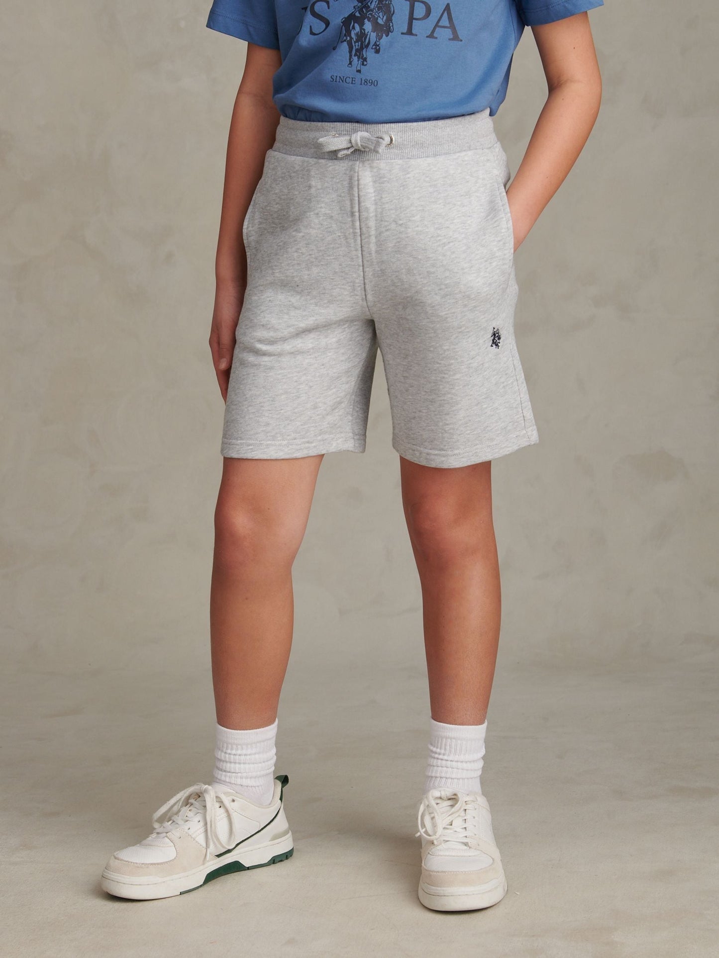 Dsiney Kidz - U.S. Polo Assn. Grey Double Horsemen Sweat Shorts image 1