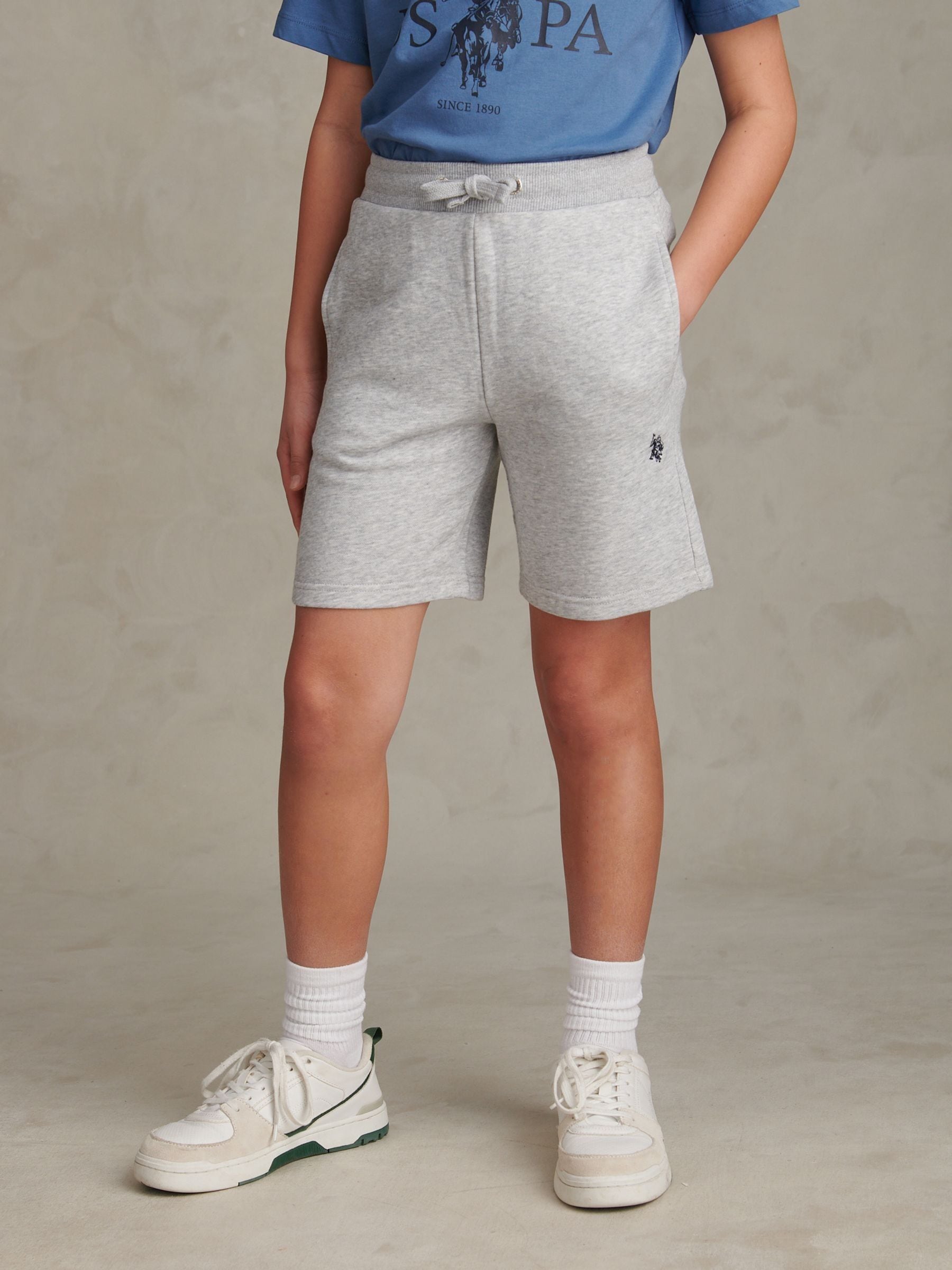 Dsiney Kidz - U.S. Polo Assn. Grey Double Horsemen Sweat Shorts image 1