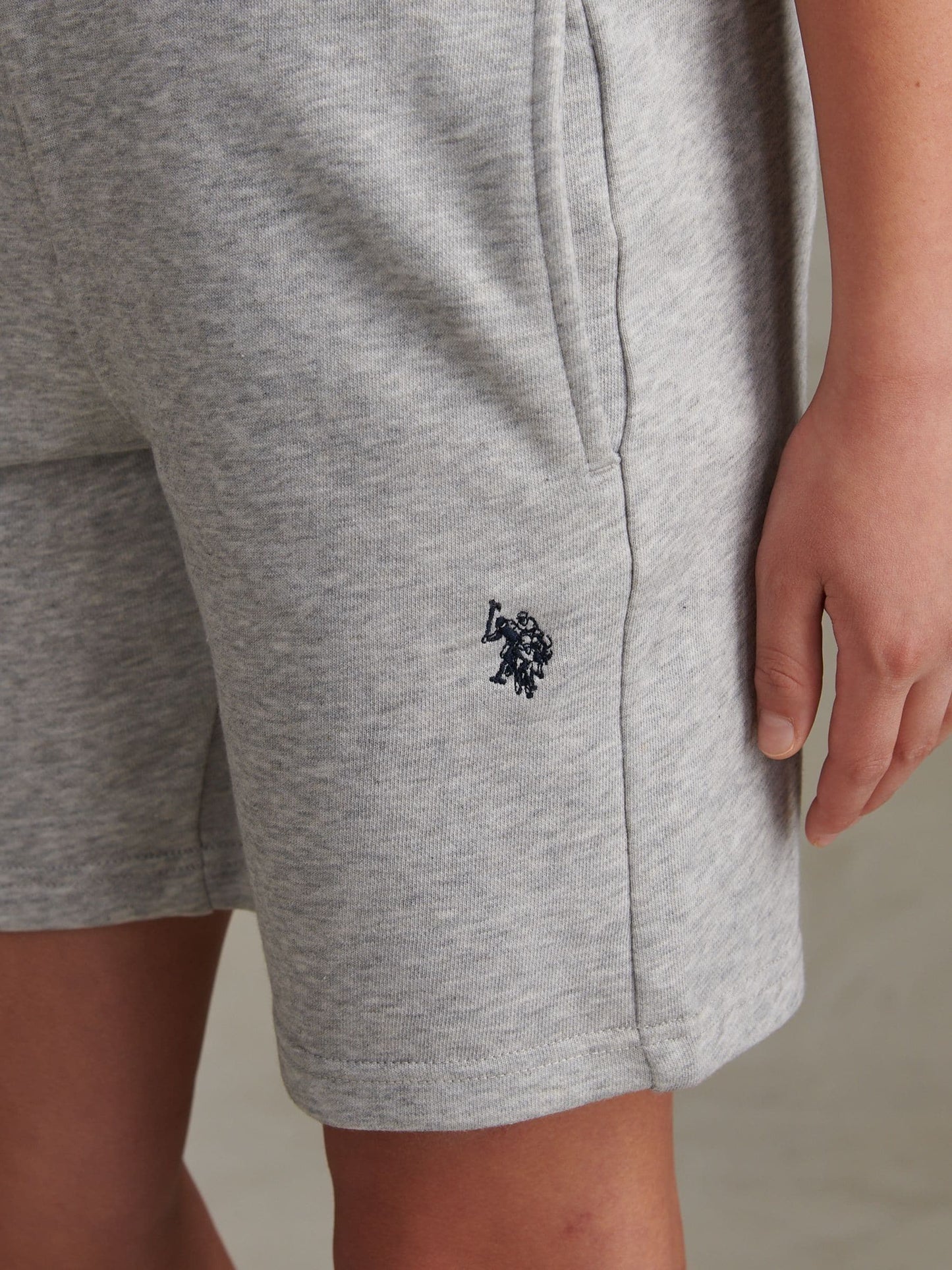 Dsiney Kidz - U.S. Polo Assn. Grey Double Horsemen Sweat Shorts image 2