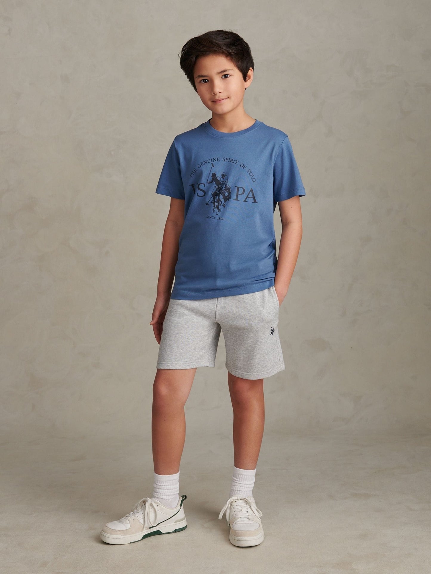 Dsiney Kidz - U.S. Polo Assn. Grey Double Horsemen Sweat Shorts image 3