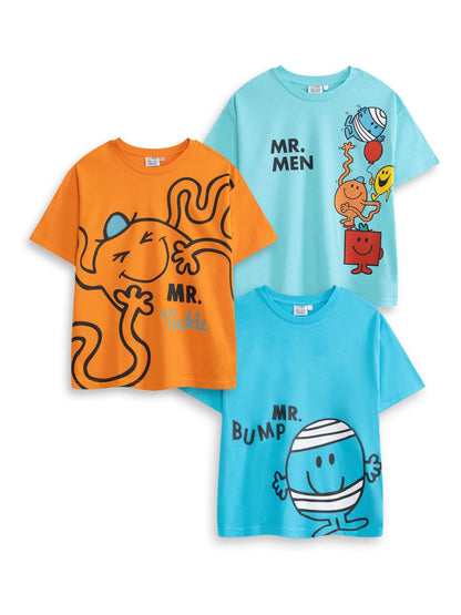 Dsiney Kidz - Vanilla Underground Blue Mr. Men Short Sleeved T-Shirts 3 Pack image 1