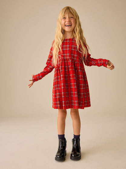 Dsiney Kidz - Red Check Jersey Long Sleeve Dress (3-16yrs) image 1