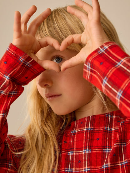 Dsiney Kidz - Red Check Jersey Long Sleeve Dress (3-16yrs) image 4