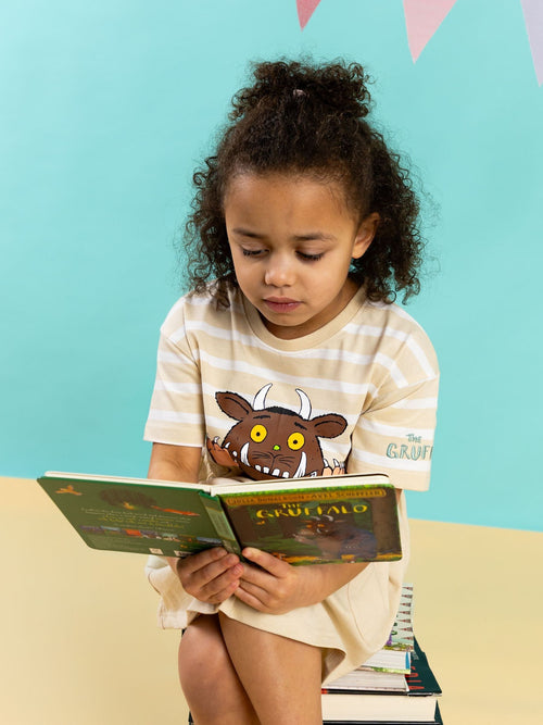 Dsiney Kidz - Vanilla Underground Brown Gruffalo & Friends Stripe Dress image 1