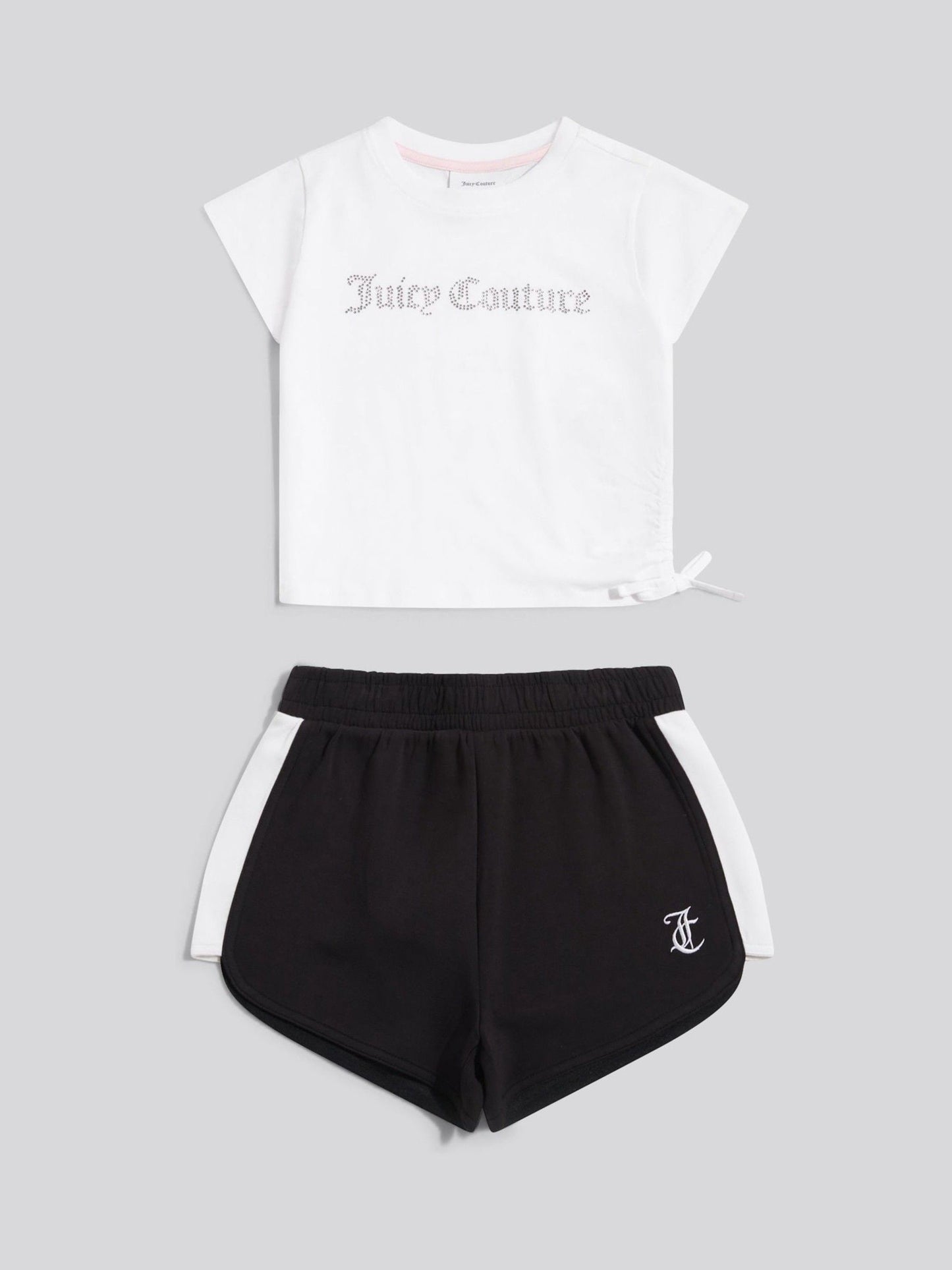Dsiney Kidz - Juicy Couture Black Side Panel Shorts & Ruched Side T-Shirt Set image 1
