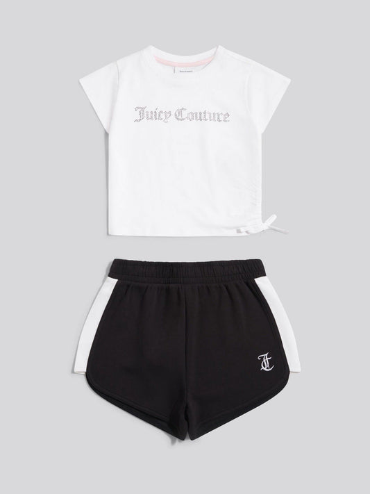 Dsiney Kidz - Juicy Couture Black Side Panel Shorts & Ruched Side T-Shirt Set image 1