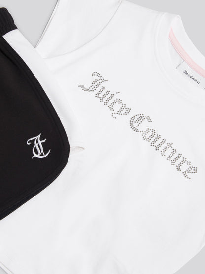 Dsiney Kidz - Juicy Couture Black Side Panel Shorts & Ruched Side T-Shirt Set image 3