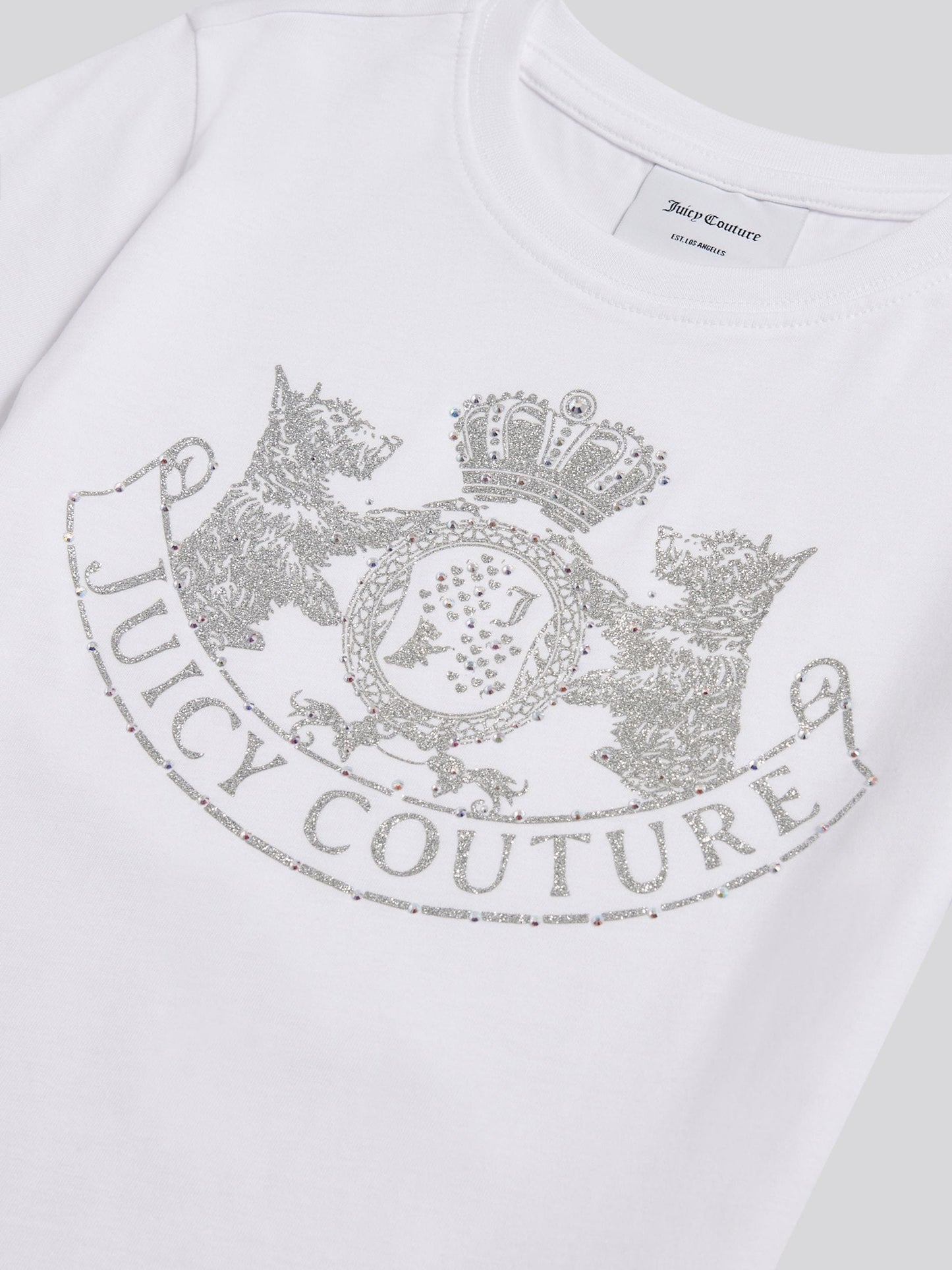 Dsiney Kidz - Juicy Couture White Heritage Diamante Fitted T-Shirt image 3