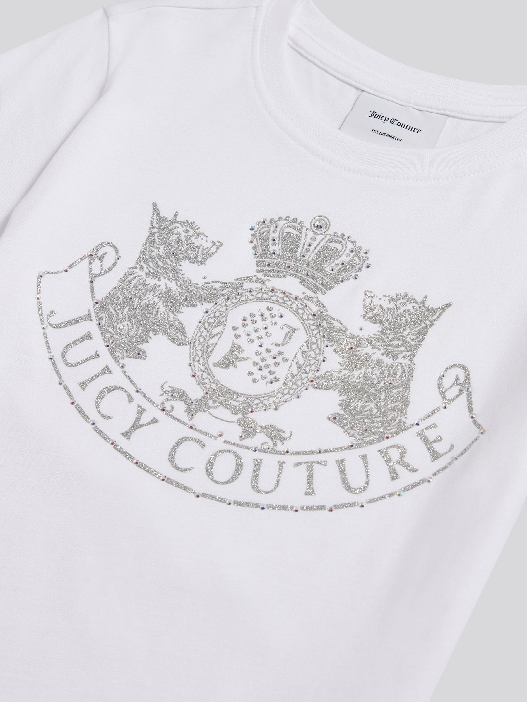 Dsiney Kidz - Juicy Couture White Heritage Diamante Fitted T-Shirt image 3