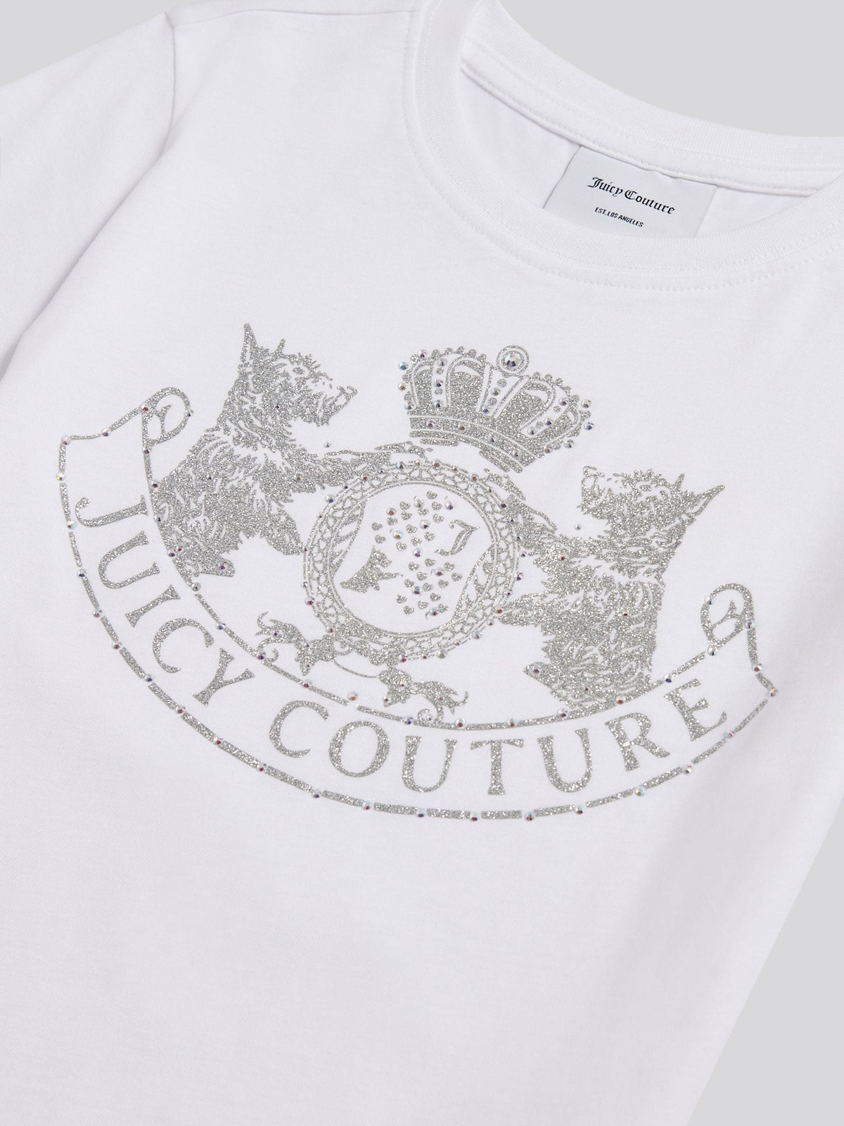 Dsiney Kidz - Juicy Couture White Heritage Diamante Fitted T-Shirt image 3