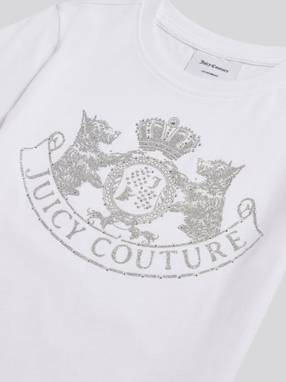 Dsiney Kidz - Juicy Couture White Heritage Diamante Fitted T-Shirt image 3