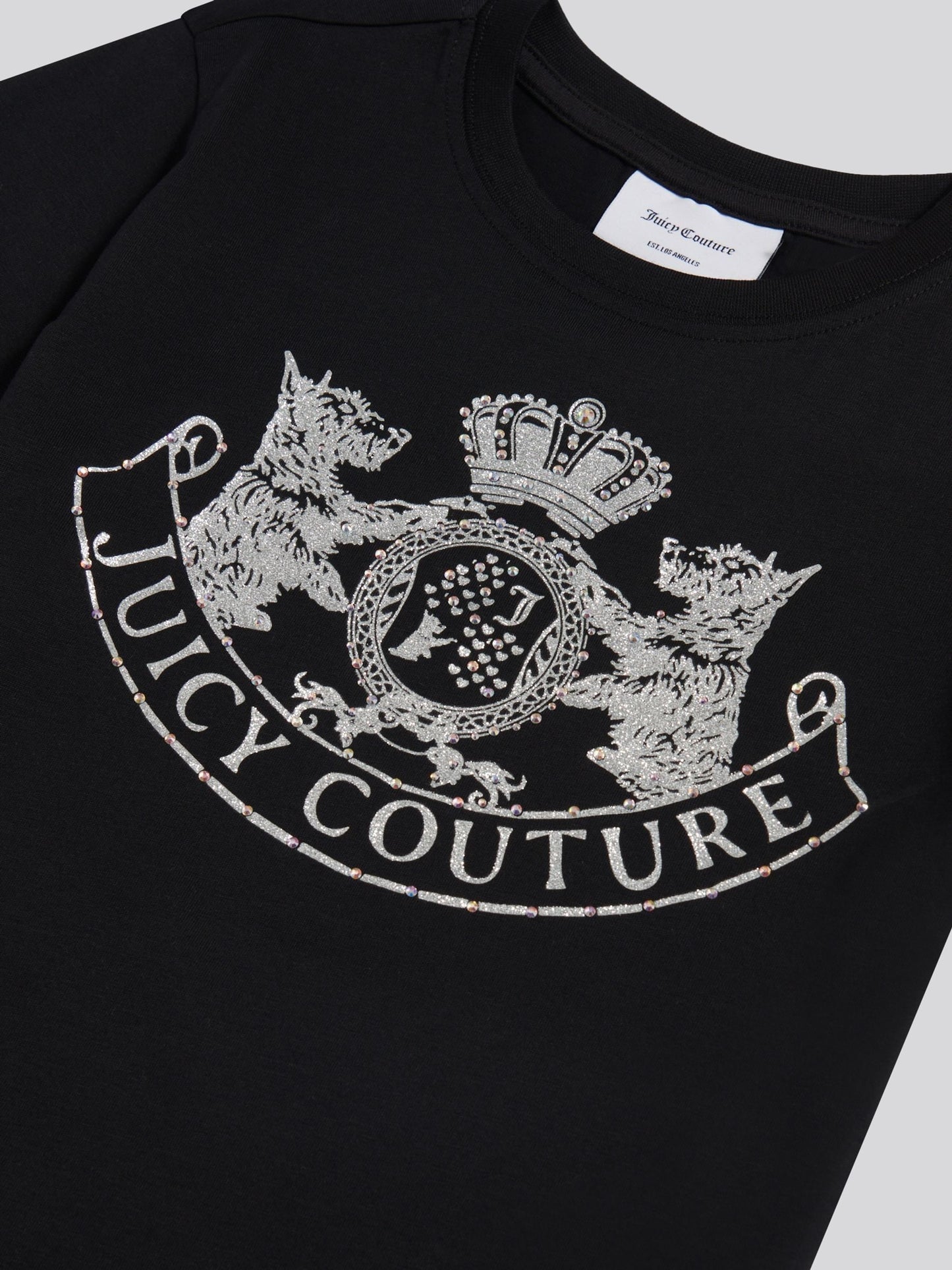 Dsiney Kidz - Juicy Couture Black Heritage Diamante Fitted T-Shirt image 3