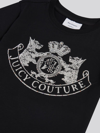 Dsiney Kidz - Juicy Couture Black Heritage Diamante Fitted T-Shirt image 3