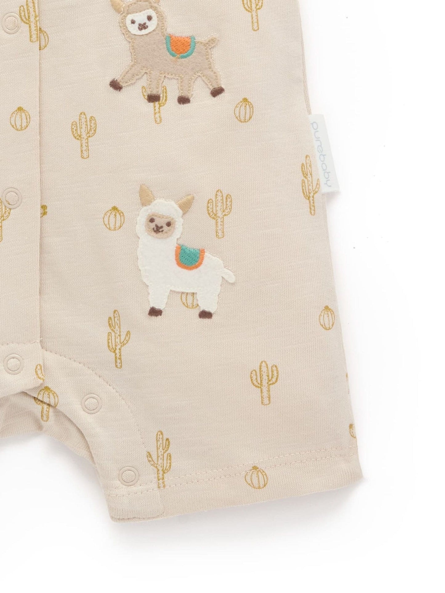 Purebaby Natural Llama Fiesta Buttonup Romper image 3