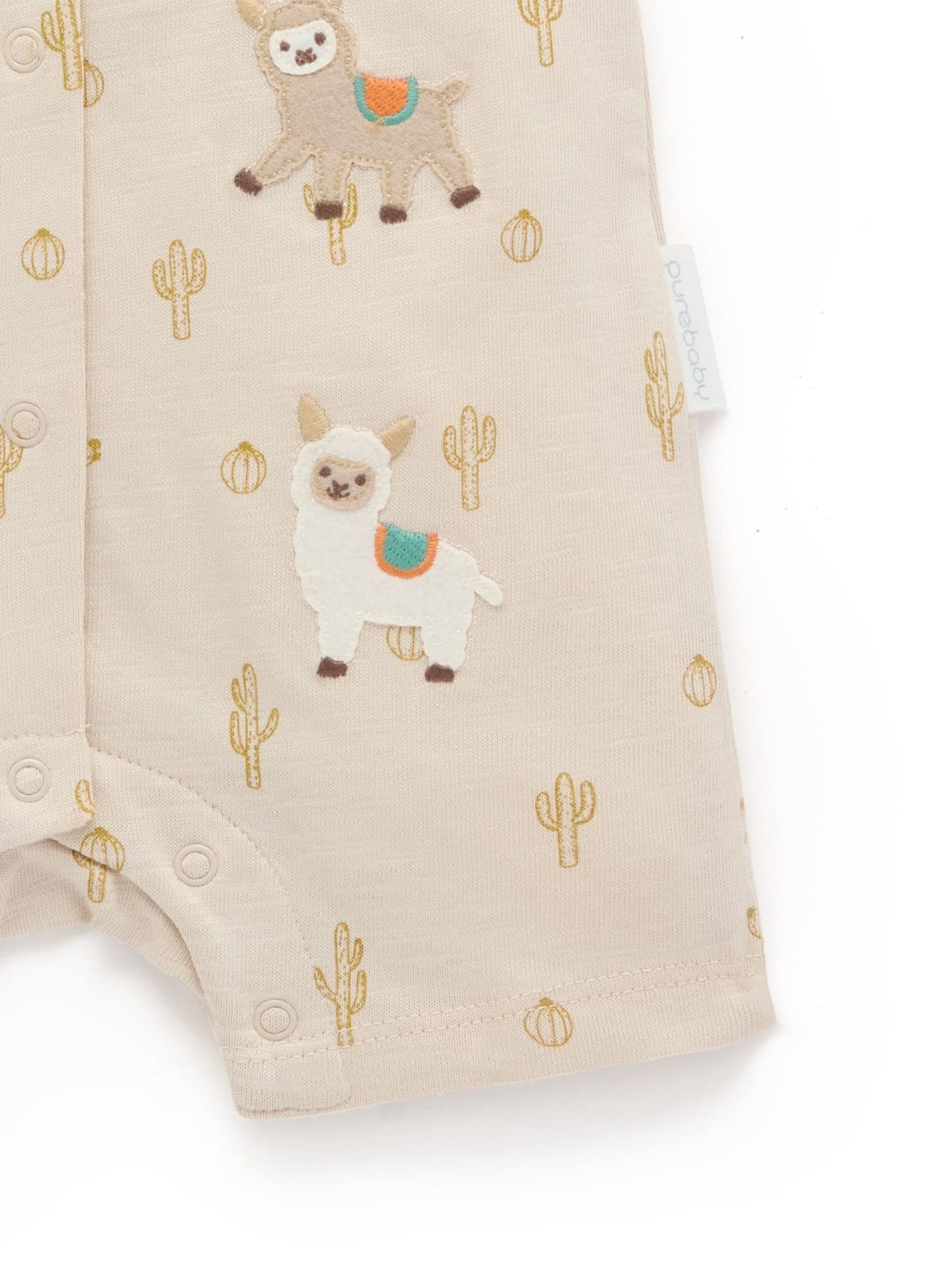Purebaby Natural Llama Fiesta Buttonup Romper image 3