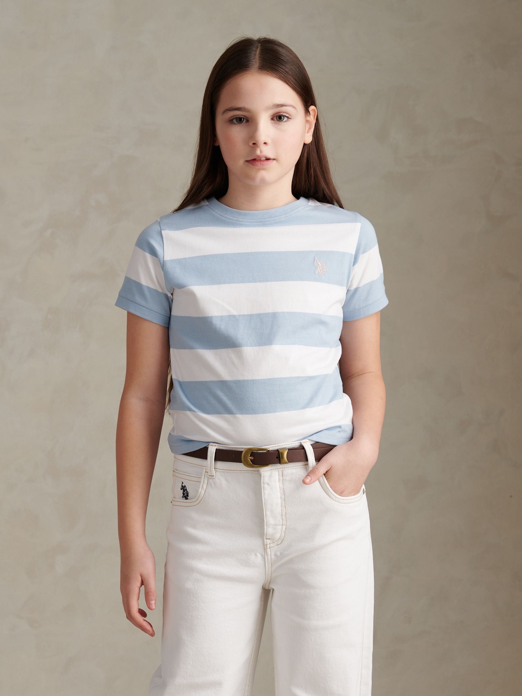 Dsiney Kidz - U.S. Polo Assn Blue Stripe Logo T-Shirt image 1