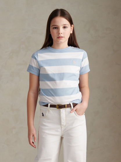 Dsiney Kidz - U.S. Polo Assn Blue Stripe Logo T-Shirt image 1