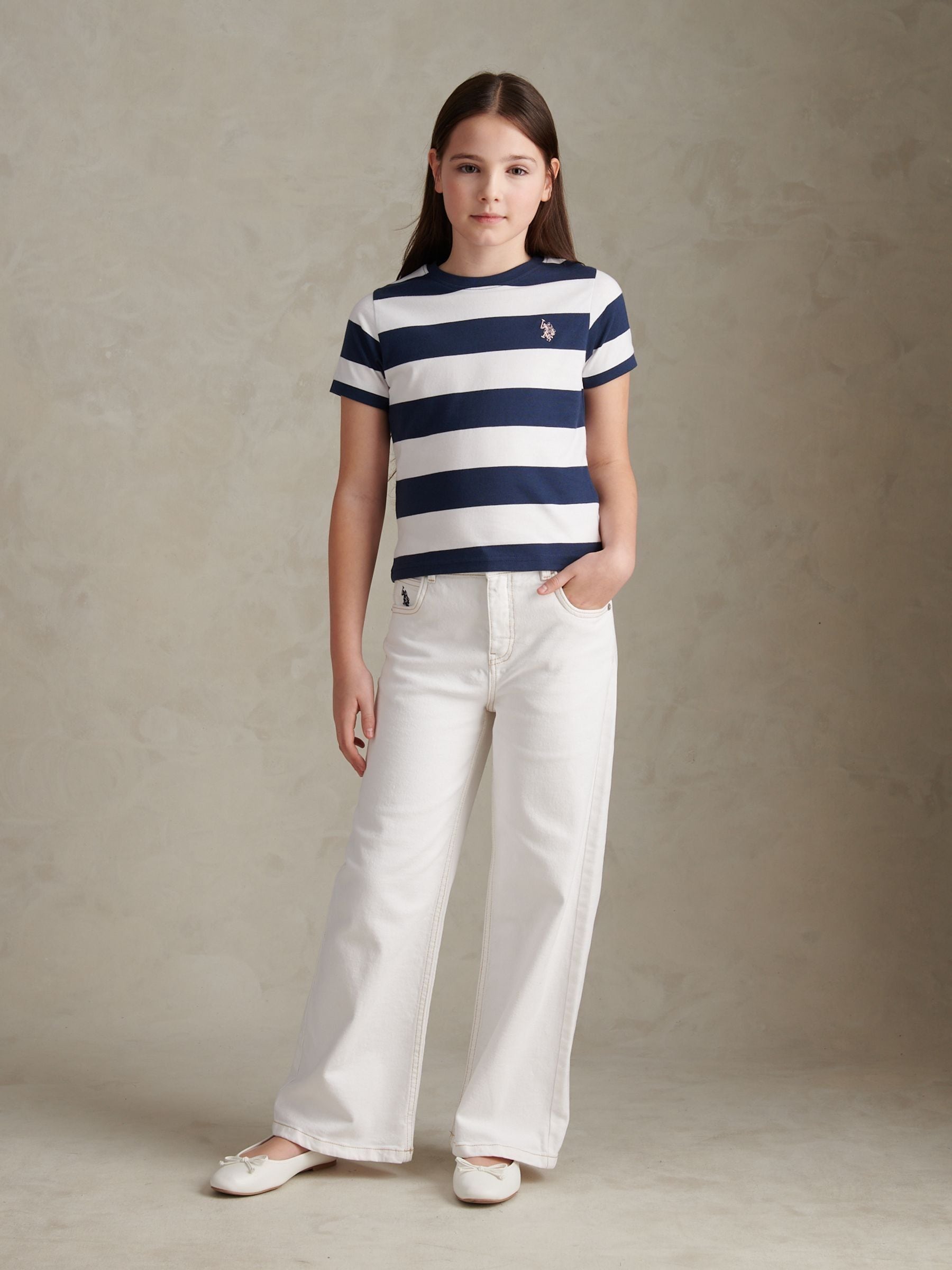 Dsiney Kidz - U.S. Polo Assn Dark Blue Stripe Logo T-Shirt image 3