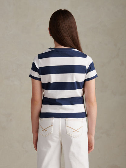 Dsiney Kidz - U.S. Polo Assn Dark Blue Stripe Logo T-Shirt image 4
