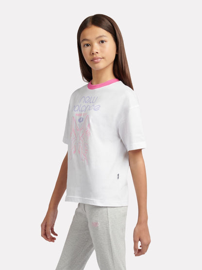 Dsiney Kidz - New Balance White Prefer To Fly Butterfly Graphic T-Shirt image 2