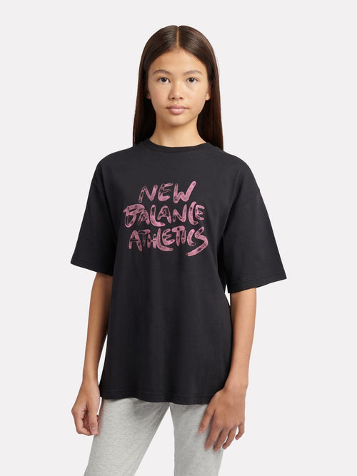 Dsiney Kidz - New Balance Black Athletics Graffiti Graphic T-Shirt image 1