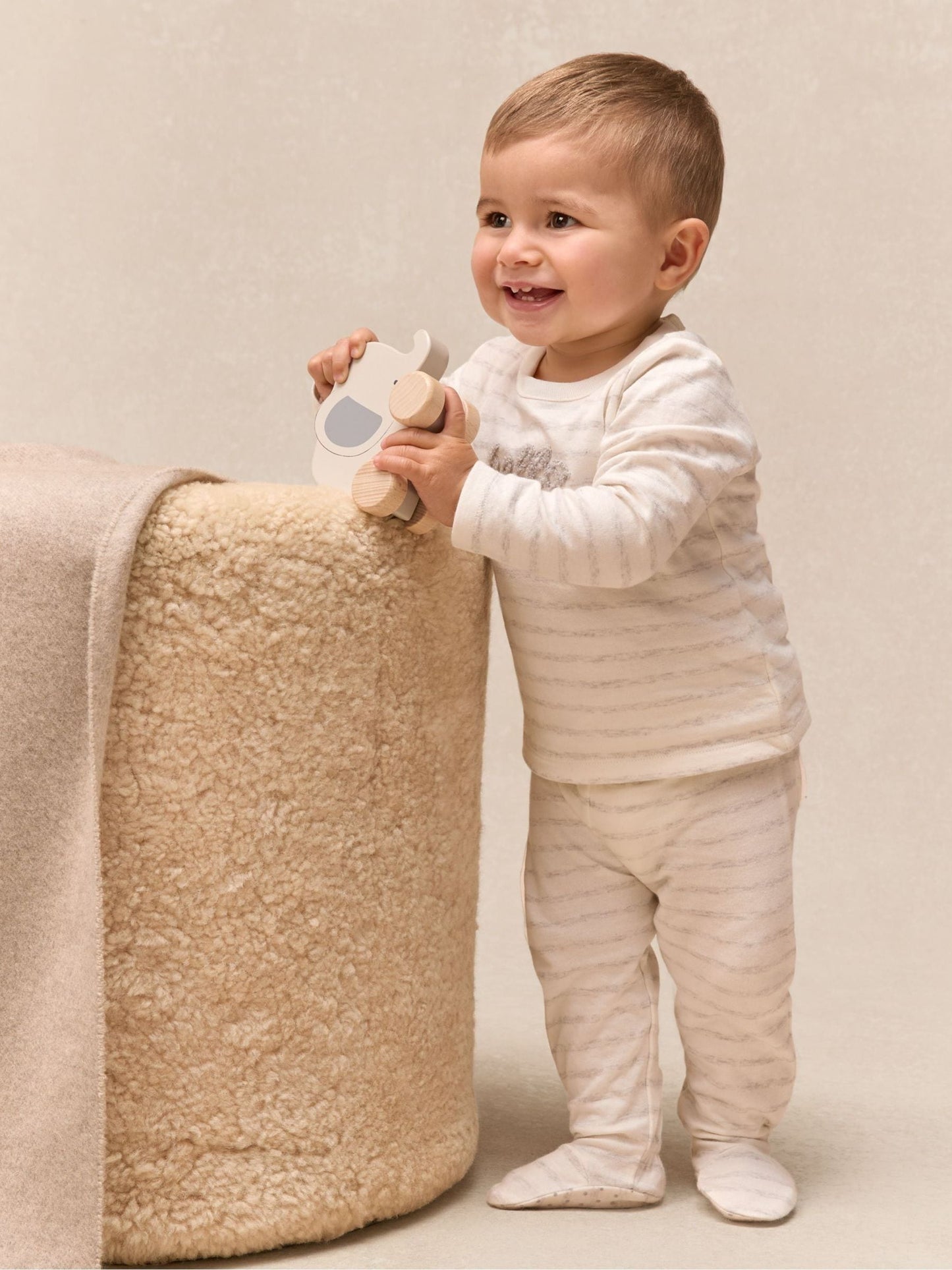 The White Company White Cotton Hello Baby Top & Leggings Set image 1
