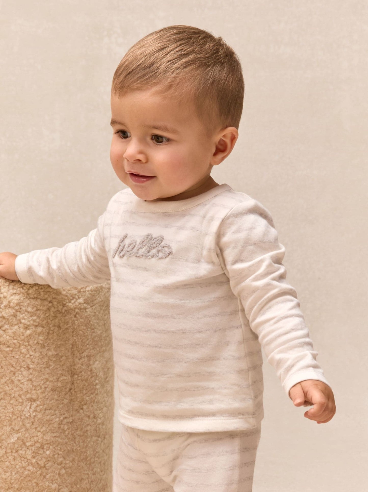 The White Company White Cotton Hello Baby Top & Leggings Set image 3