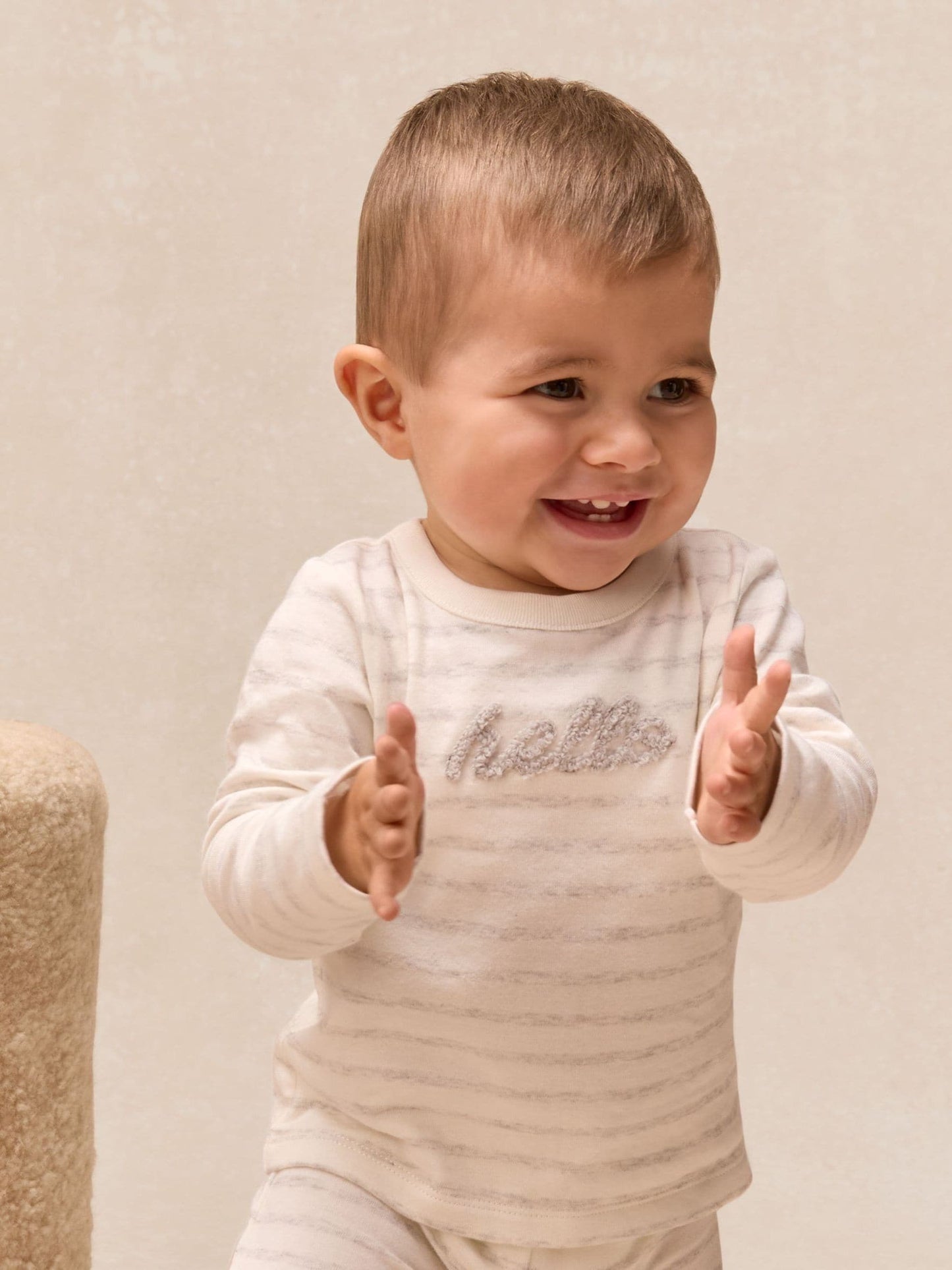 The White Company White Cotton Hello Baby Top & Leggings Set image 4