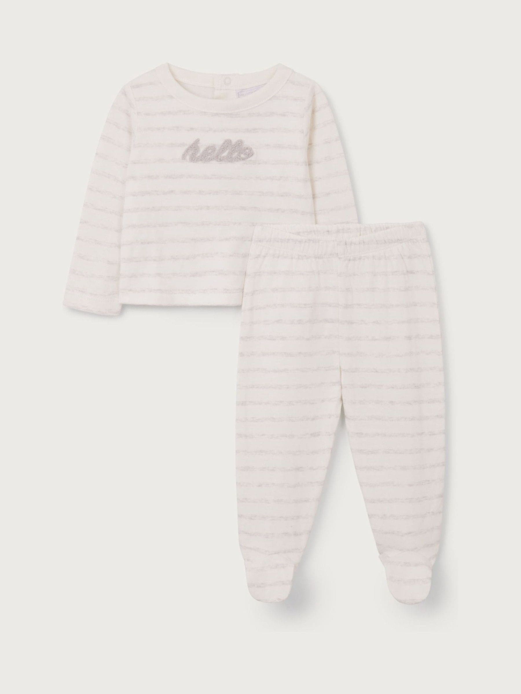 The White Company White Cotton Hello Baby Top & Leggings Set image 5