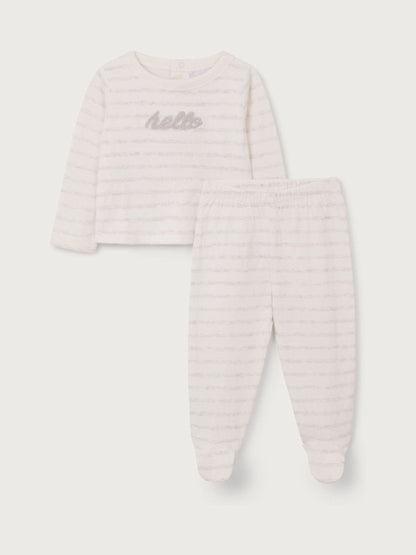 The White Company White Cotton Hello Baby Top & Leggings Set image 5