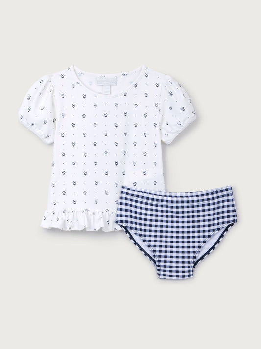 The White Company White Daisy Rash Guard & Bottoms Set image 1
