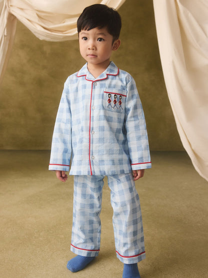 Dsiney Kidz - Blue Cath Kidson Gingham Single Button Through Pyjamas image 1