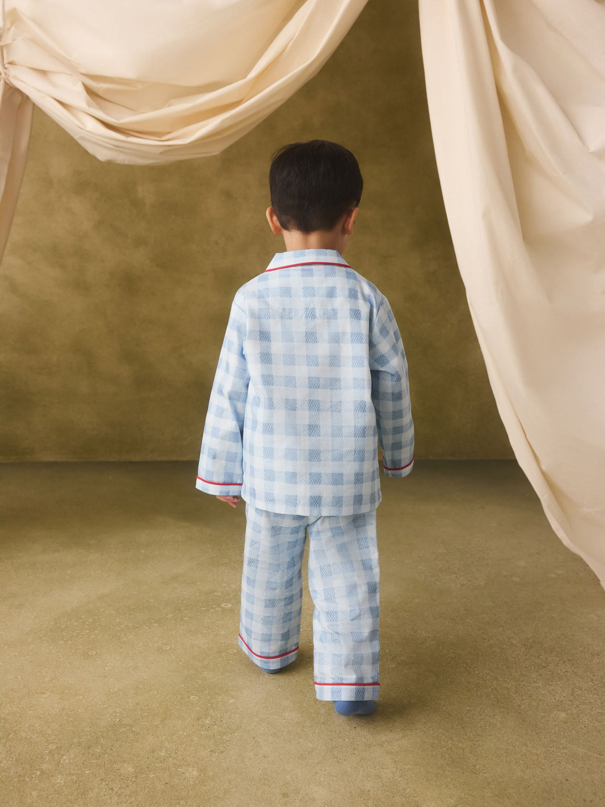 Dsiney Kidz - Blue Cath Kidson Gingham Single Button Through Pyjamas image 2