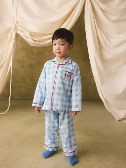 Dsiney Kidz - Blue Cath Kidson Gingham Single Button Through Pyjamas image 3