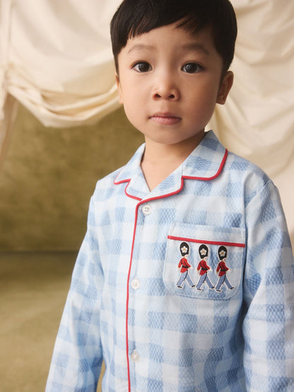 Dsiney Kidz - Blue Cath Kidson Gingham Single Button Through Pyjamas image 5