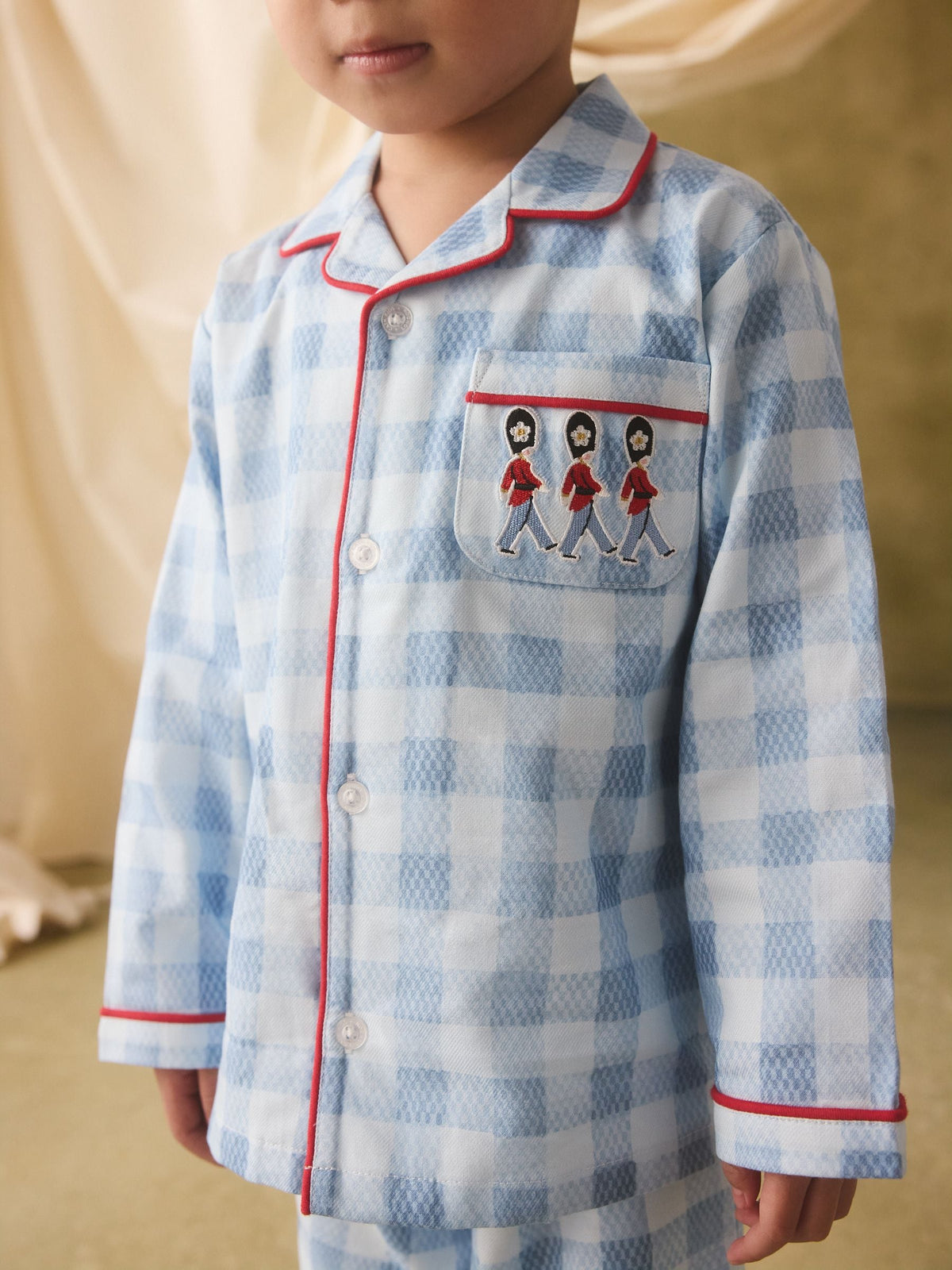 Dsiney Kidz - Blue Cath Kidson Gingham Single Button Through Pyjamas image 6