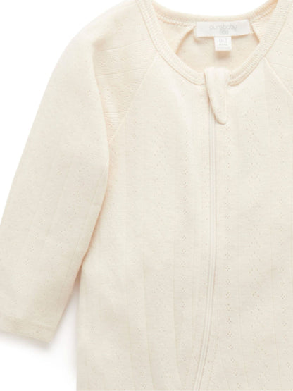 Purebaby Natural Pointelle Sleepsuit & Hat Pack image 3